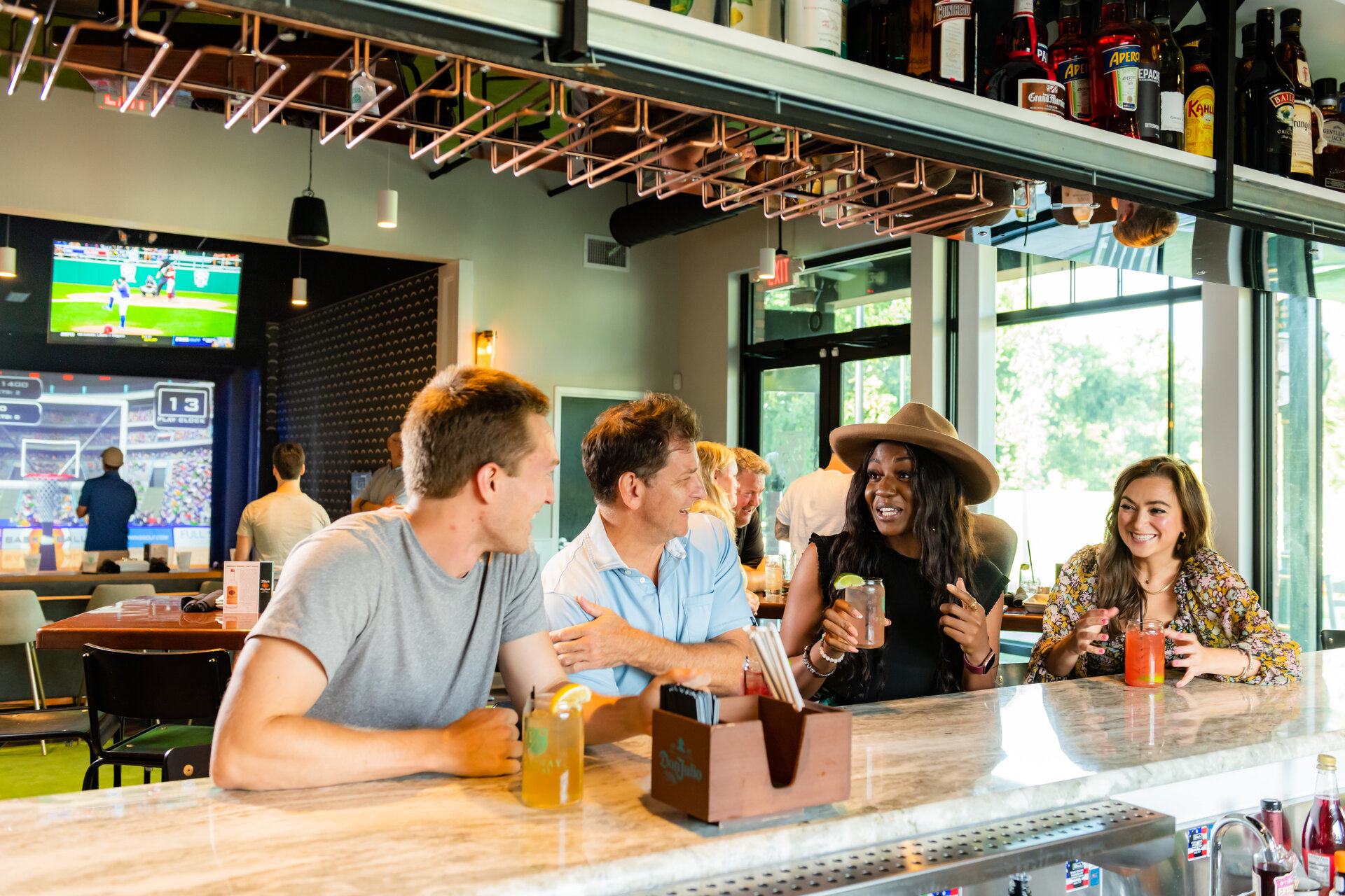 Group at bar